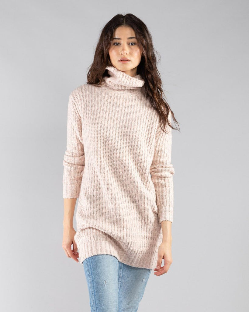 Line Trixie Knit Turtle Neck Sweater - Ballet - Styleartist