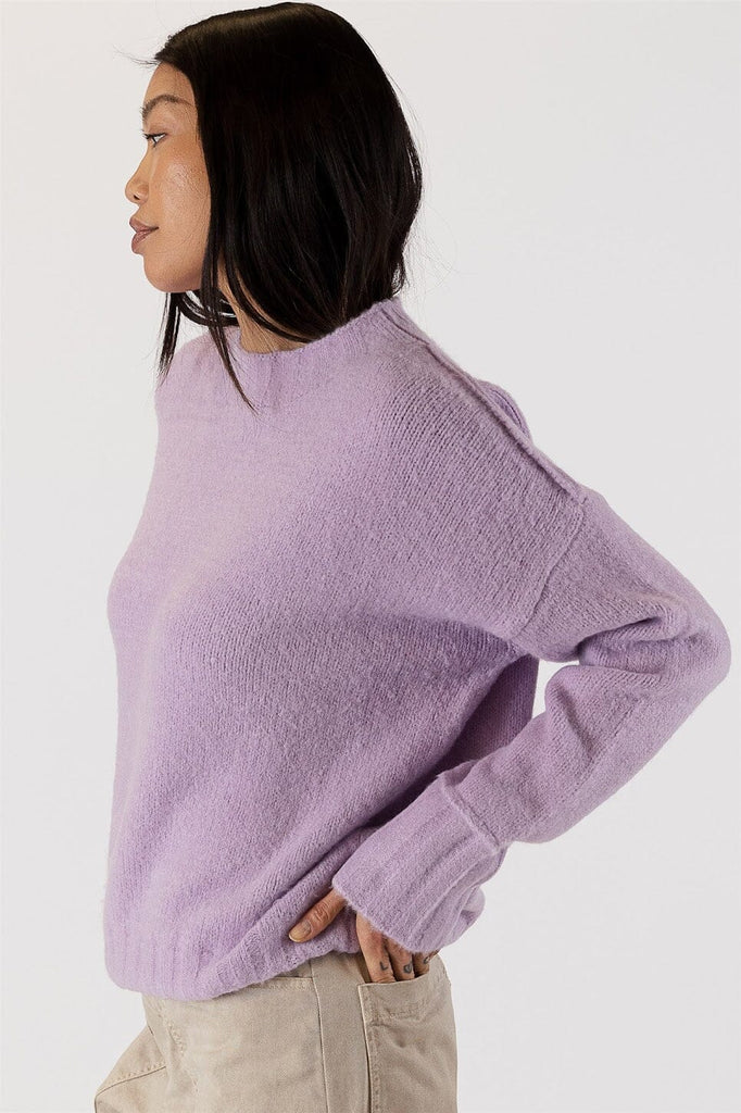 Lyla & Luxe Tanya Crewneck Sweater - Lilac - Styleartist