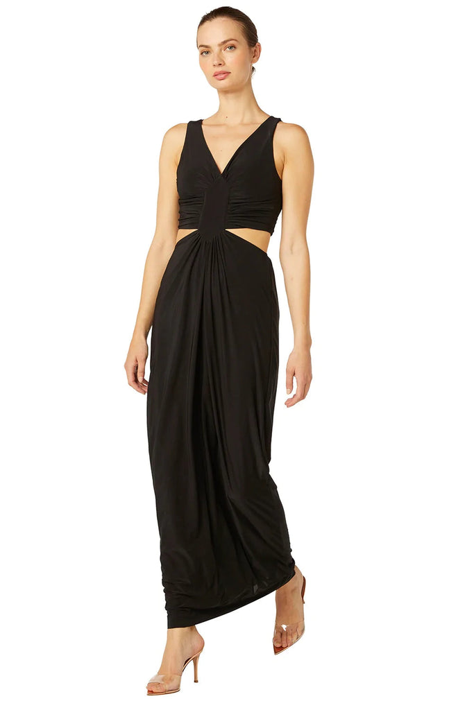 Misa Athema Cut-Out Maxi Dress - Black - Styleartist