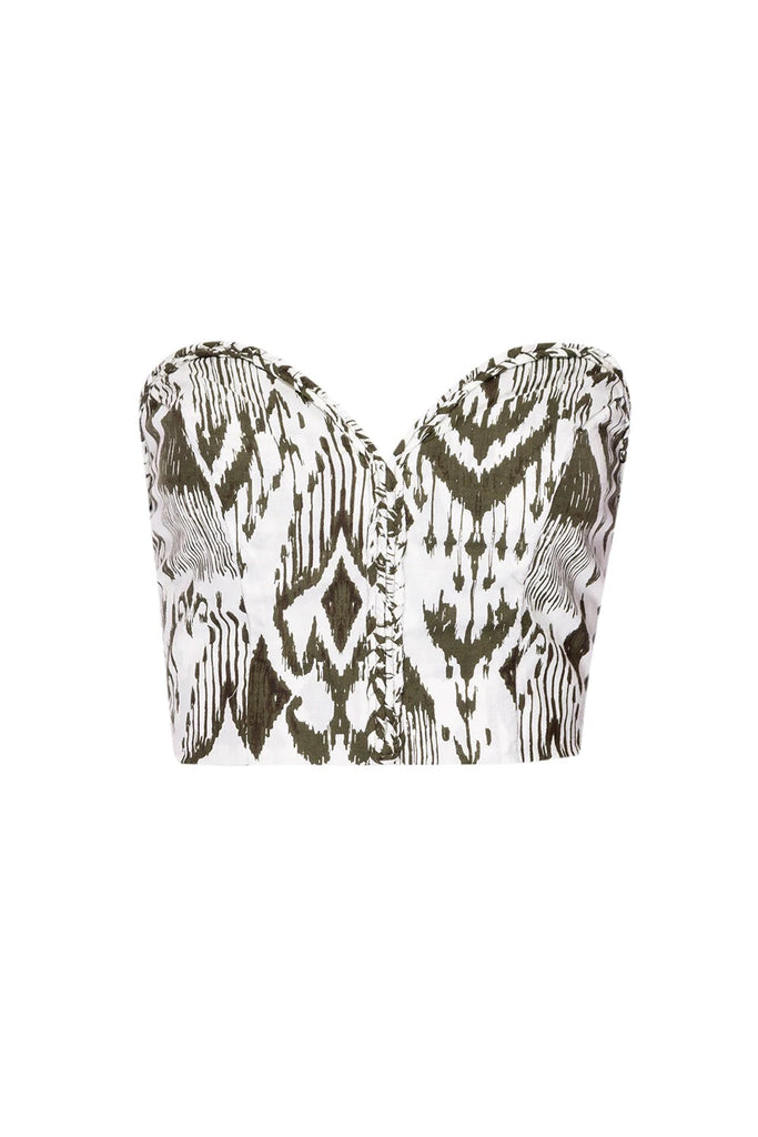 Misa Luz Strapless Crop Top - Spring Ikat - Styleartist