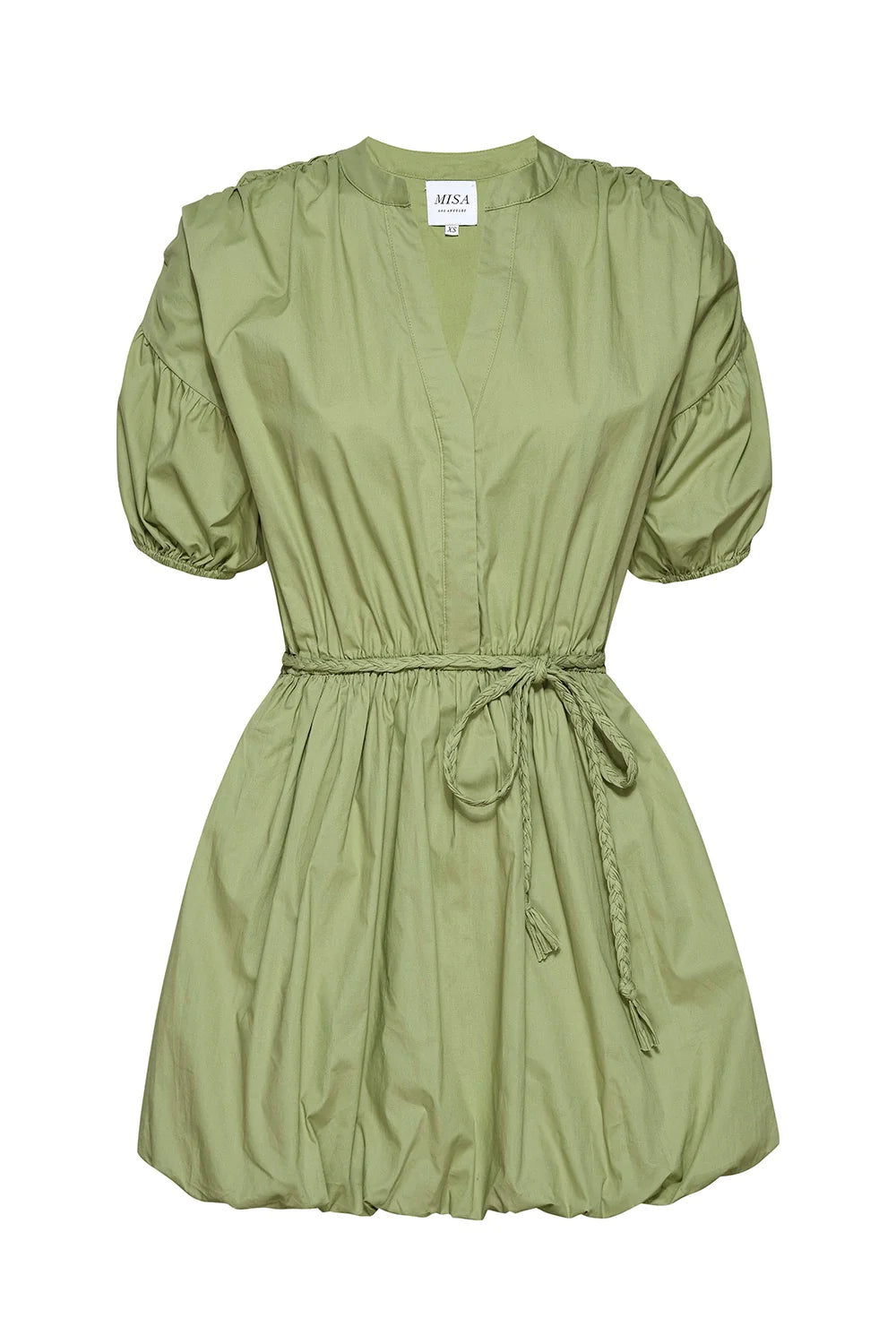 Misa Olivia Cotton Poplin Bubble Mini Dress- Olive Styleartist Misa Olivia Cotton Poplin Bubble Mini Dress- Olive Styleartist