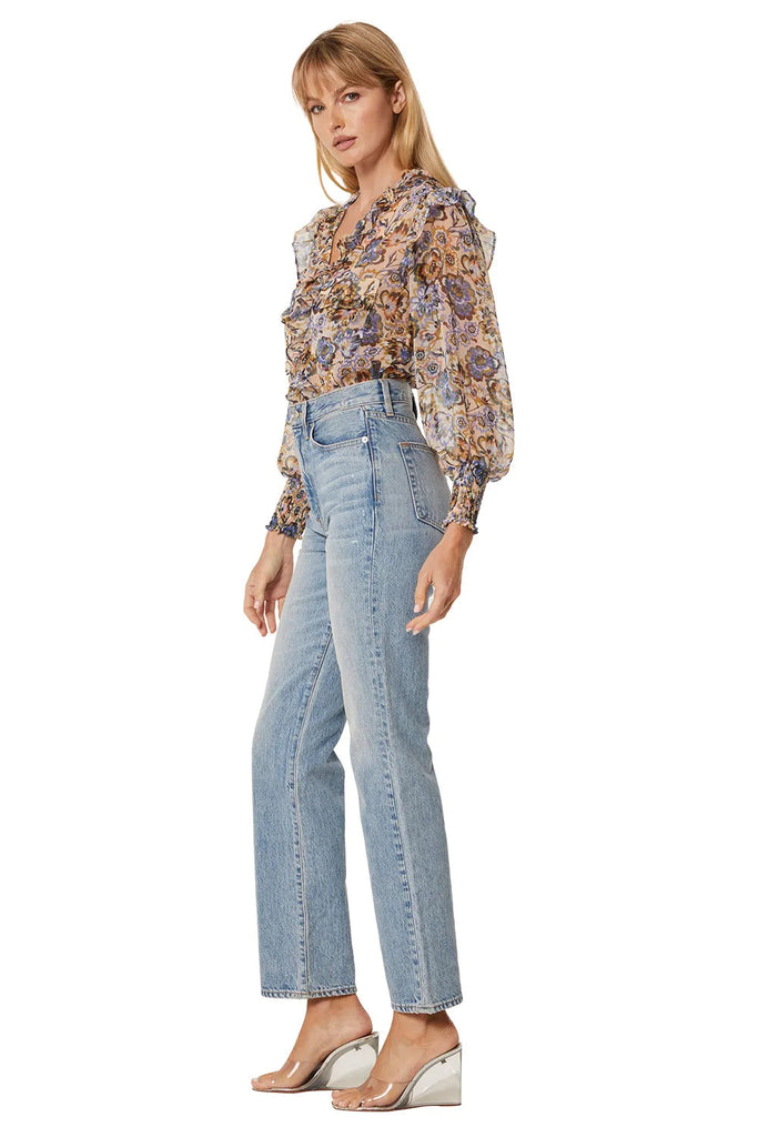 Misa Sacha Long-Sleeve Blouse - Sketched Floral - Styleartist