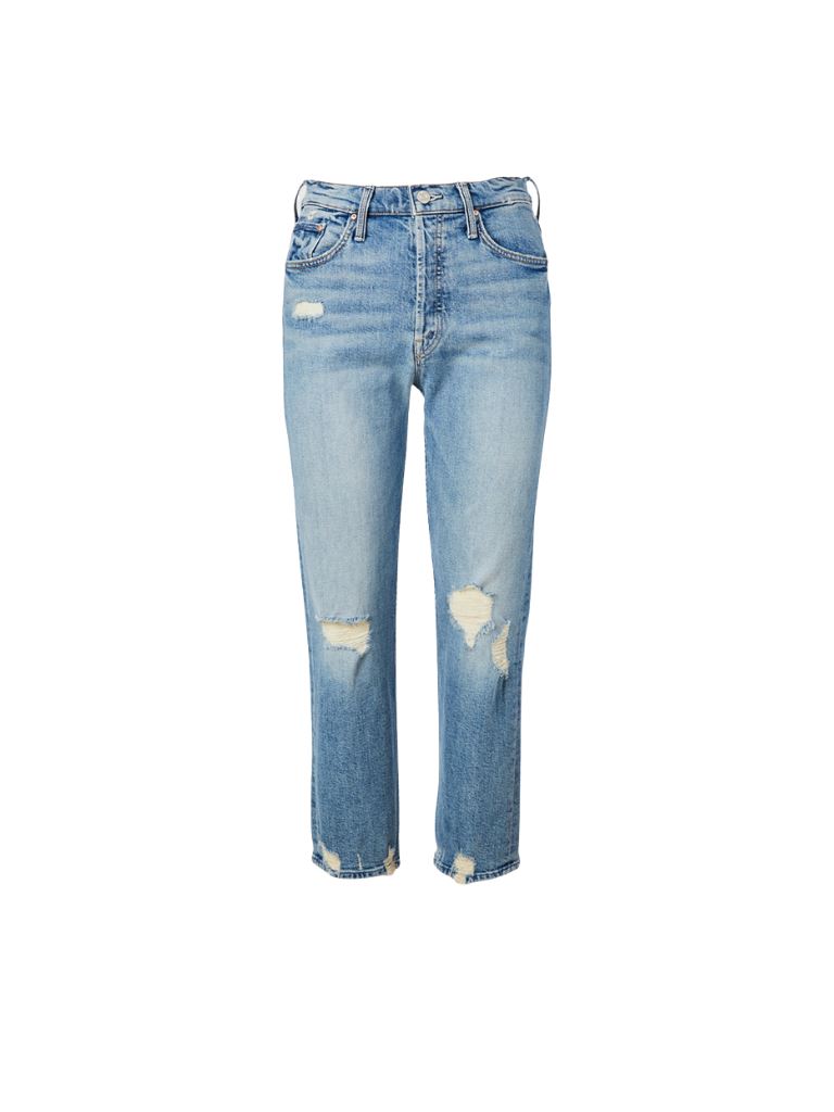 Mother Denim The Tomcat Distressed Cropped Straight Leg Jeans- The Confession - Styleartist
