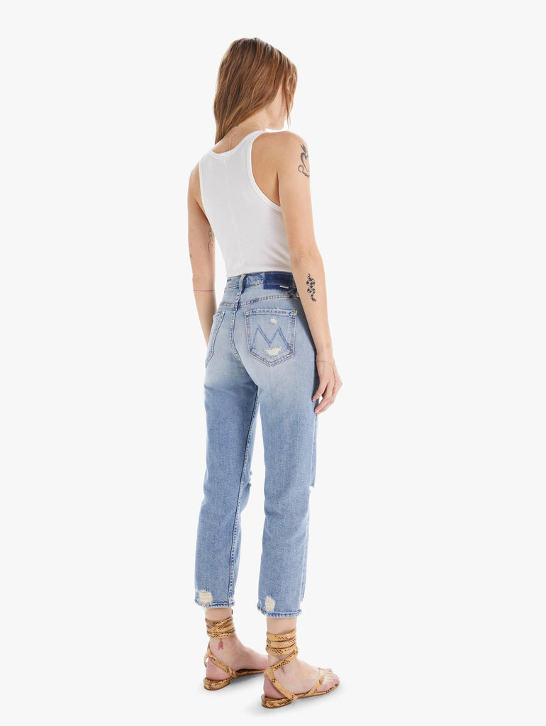Mother Denim The Tomcat Distressed Cropped Straight Leg Jeans- The Confession - Styleartist