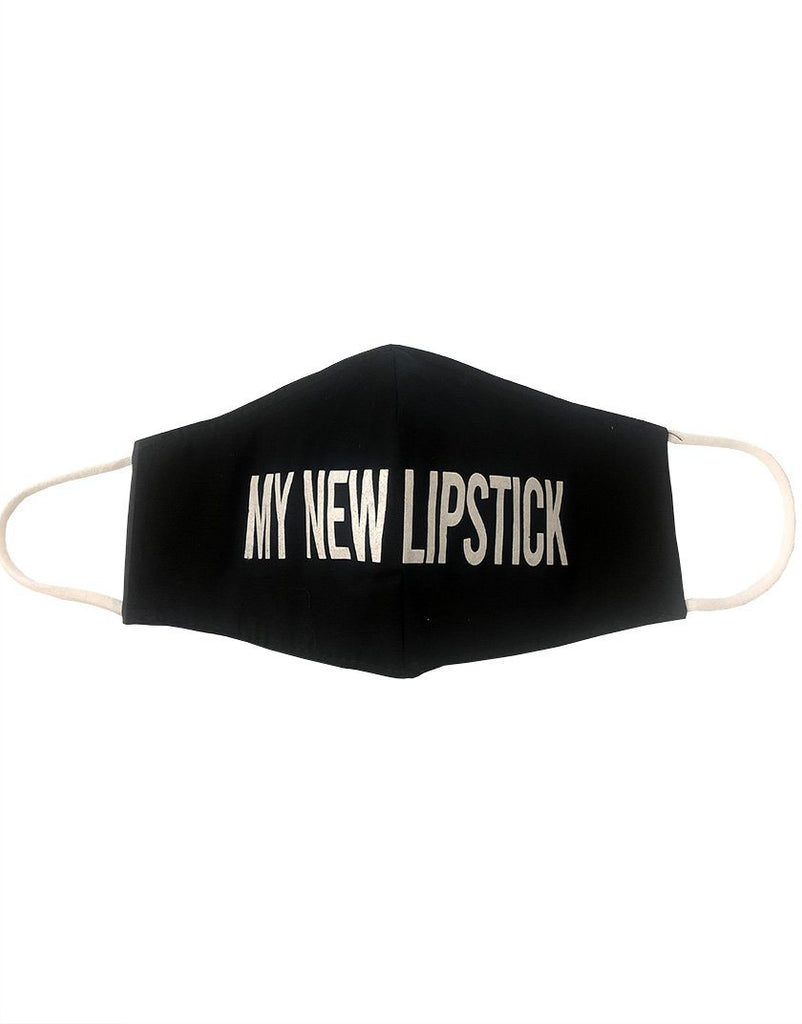 My New Lipstick Washable Cotton Mask - Black - Styleartist