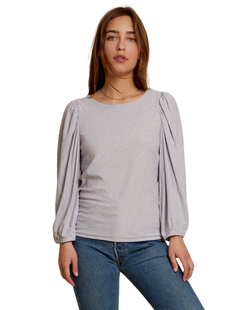 Nation Cecilia Balloon Sleeve Long Sleeve Top - Ether - Styleartist