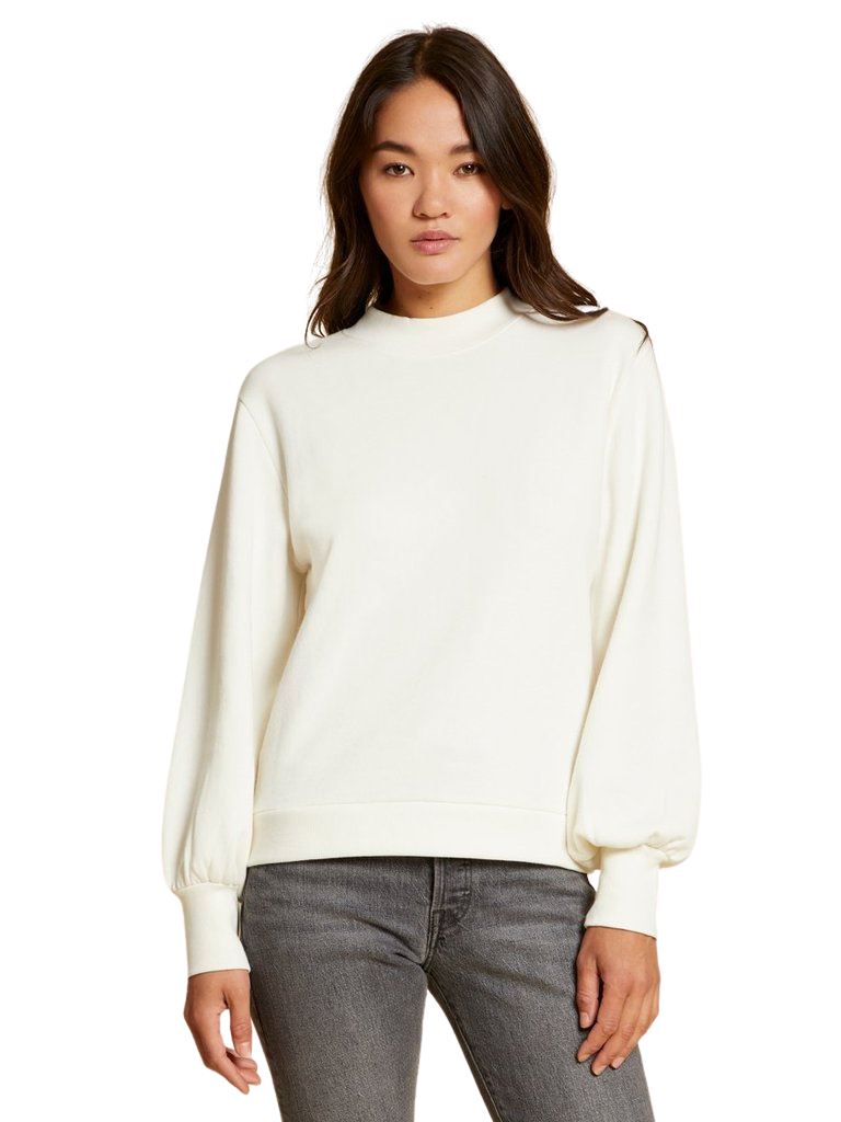 Nation Ltd Suky Mock Neck Sweatshirt  - Off White - Styleartist