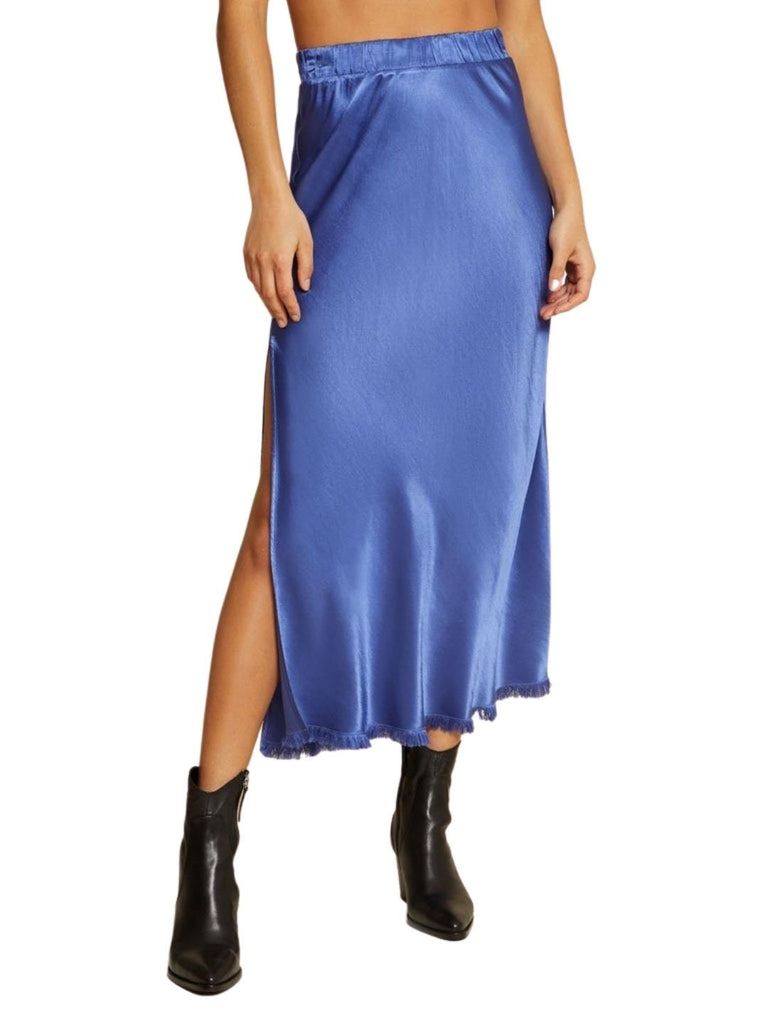 Nation Maribel Bias Skirt With Slit - Periwinkle - Styleartist