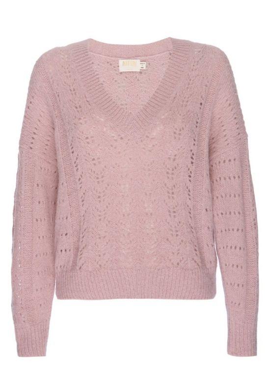Nation Mika Pointelle Slouchy V Sweater - Cheeky Pink - Styleartist