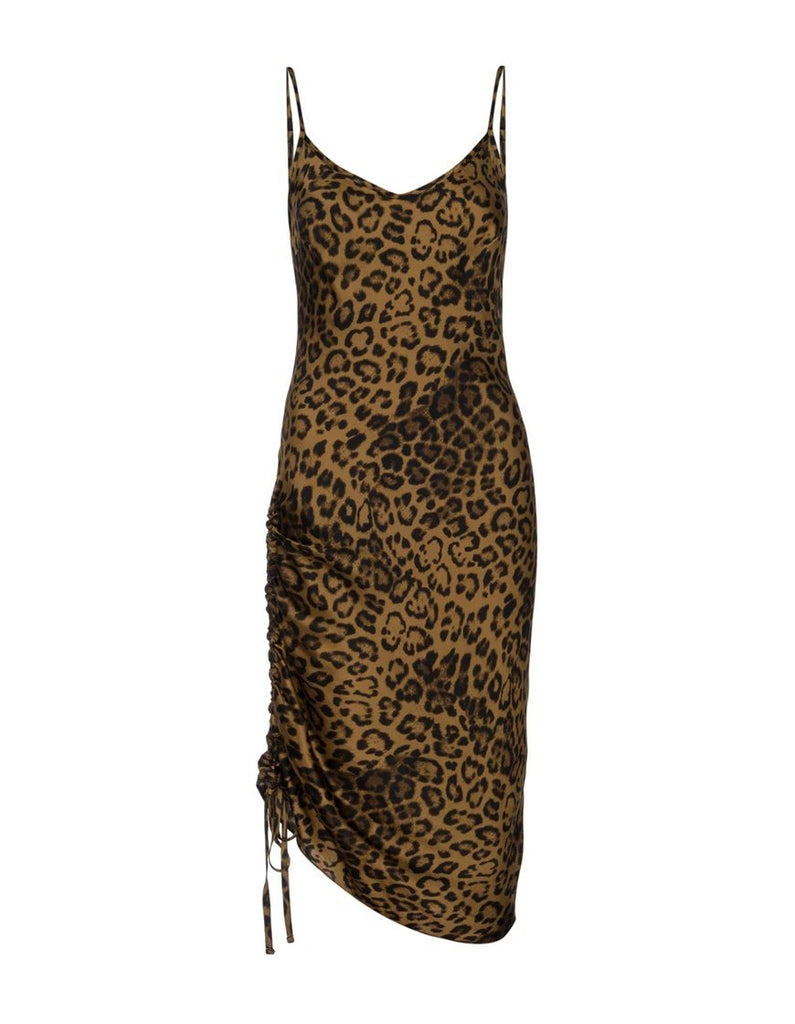 Nation Mira Bias Slip Dress With Drawstring - Jaguar - Styleartist