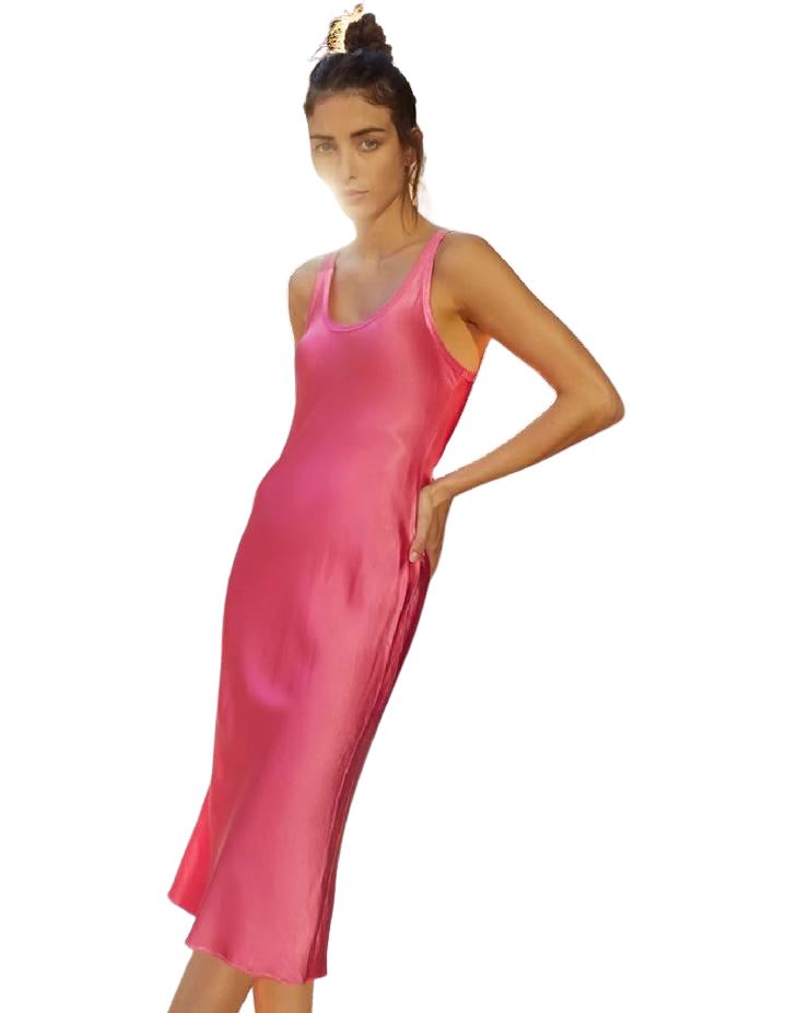 Nation Samantha Bias Cut Tank Dress - Bubblegum - Styleartist