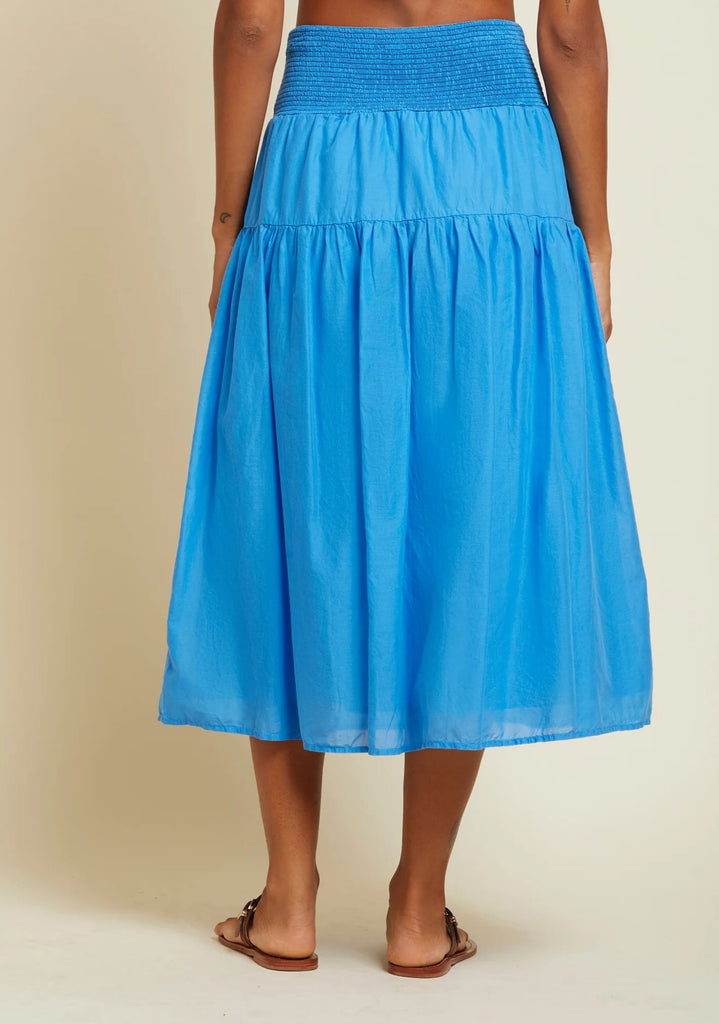 Nation Yumi Smocked Tiered Skirt- Lapis - Styleartist