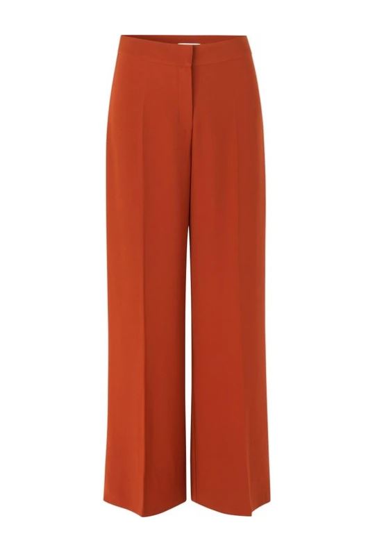 Notes Du Nord Oliana High-Rise Wide Leg Pants - Burnt Orange - Styleartist