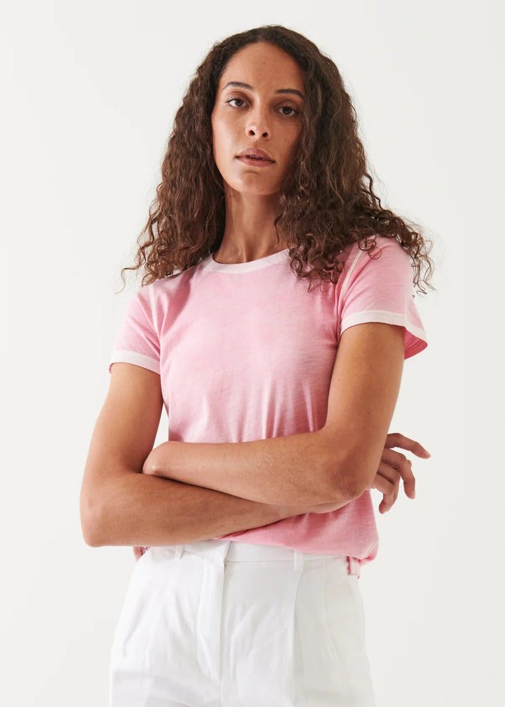Patrick Assaraf Reverse Spray Lightweight Pima Cotton T-shirt - Bubble Gum - Styleartist