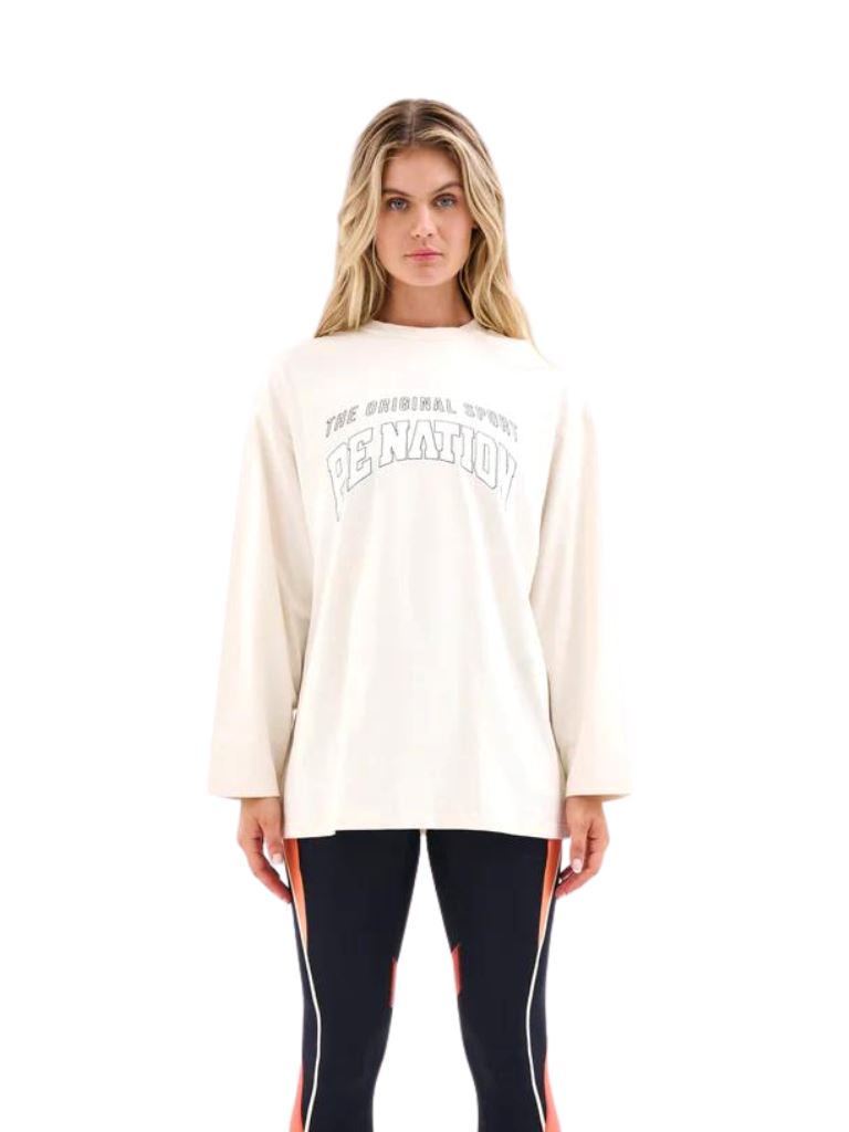P.E Nation Sideout Long Sleeve Top - Pearled Ivory - Styleartist