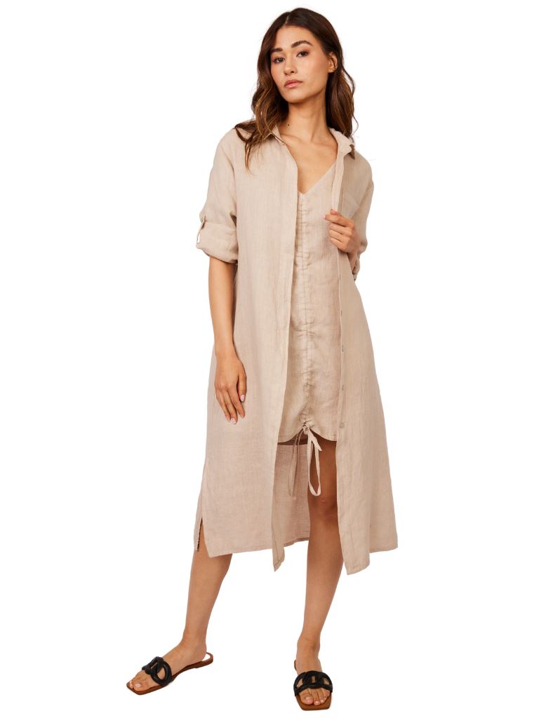 Pistache Maxi Linen Shirt Dress - Flax Styleartist Pistache Maxi Linen Shirt Dress - Flax Styleartist