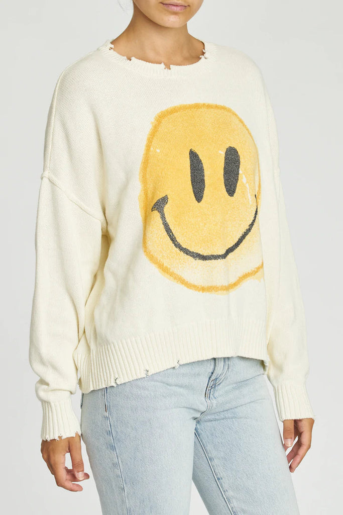 Pistola Eva Crewneck Pullover Sweatshirt - Smiley Face - Styleartist