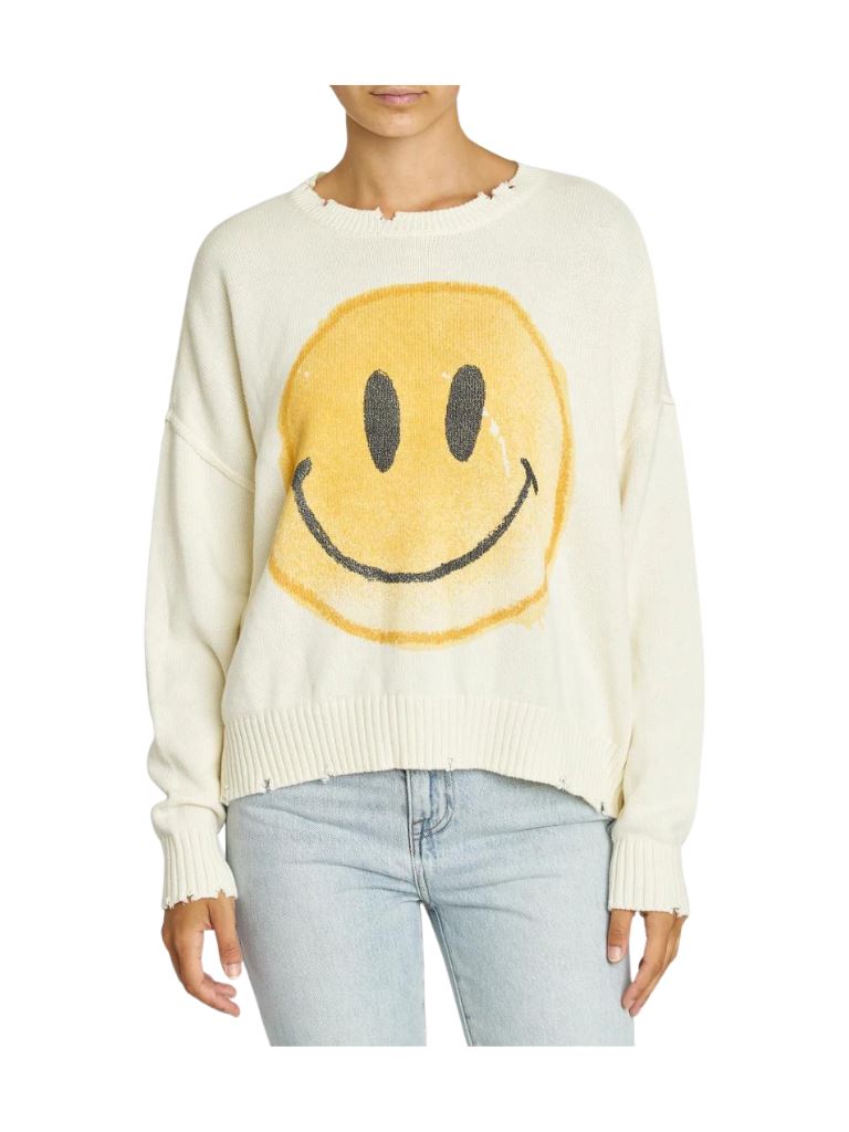 Pistola Eva Crewneck Pullover Sweatshirt - Smiley Face - Styleartist