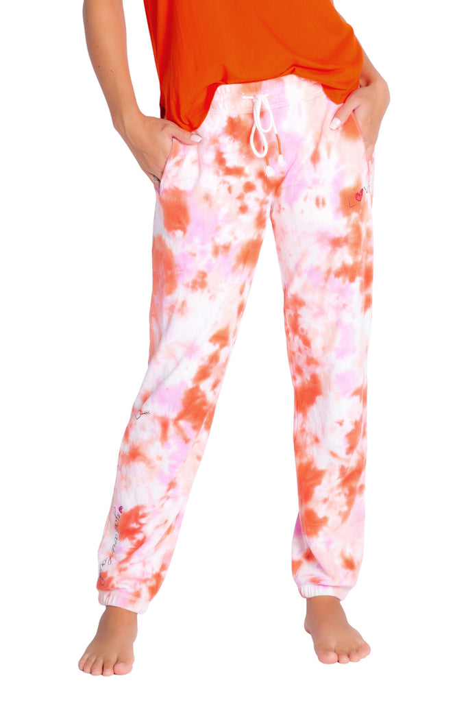 PJ Salvage Daydream Doodles Tie Dye Banded Pant- Fire - Styleartist