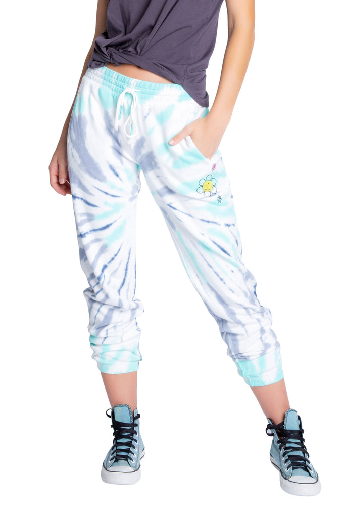 PJ Salvage Daydream Doodles Tie Dye Banded Pant- Navy - Styleartist