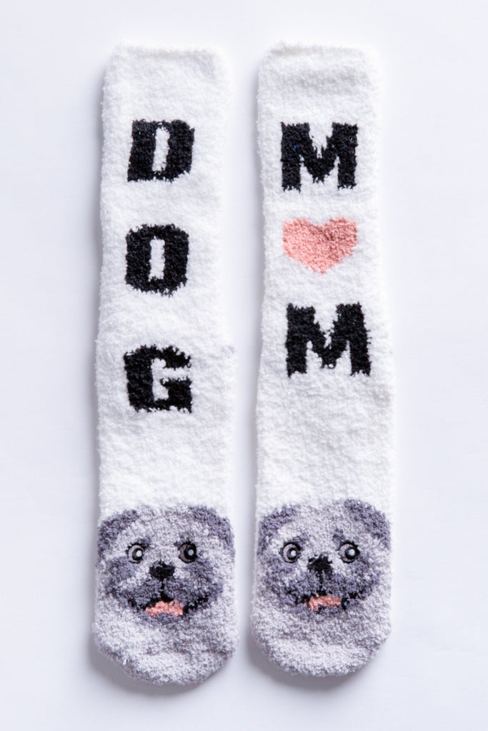 PJ Salvage Dog Mom Fun Socks- Ivory - Styleartist