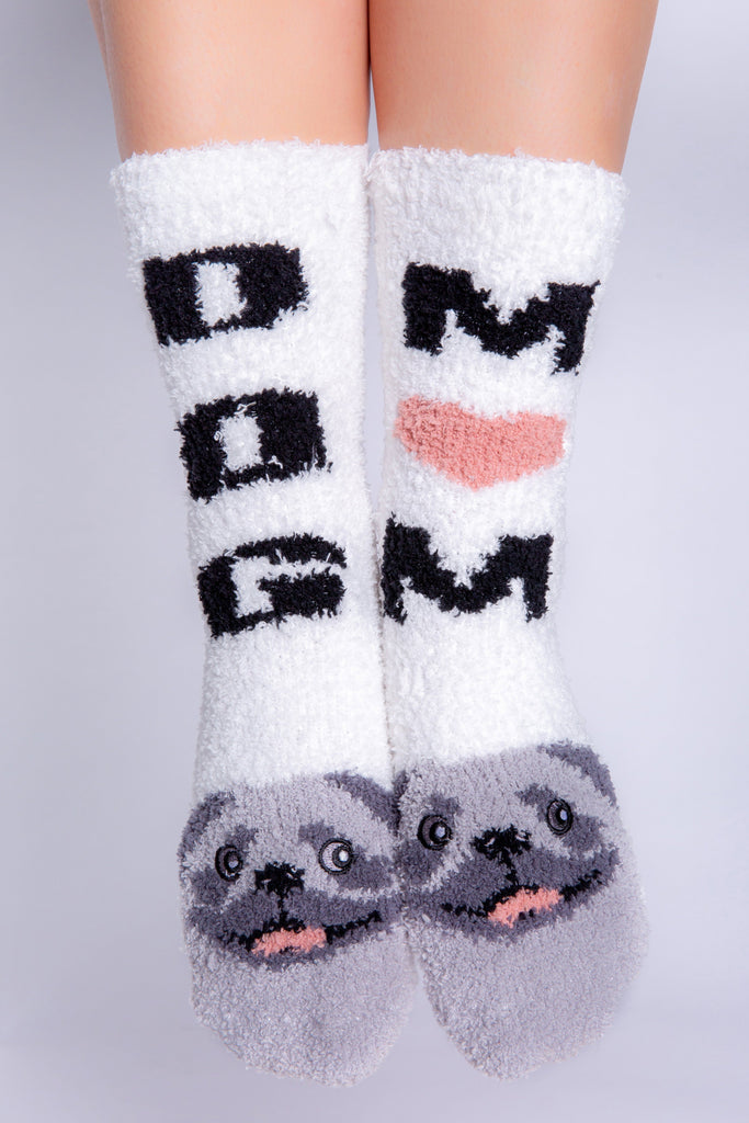 PJ Salvage Dog Mom Fun Socks- Ivory - Styleartist