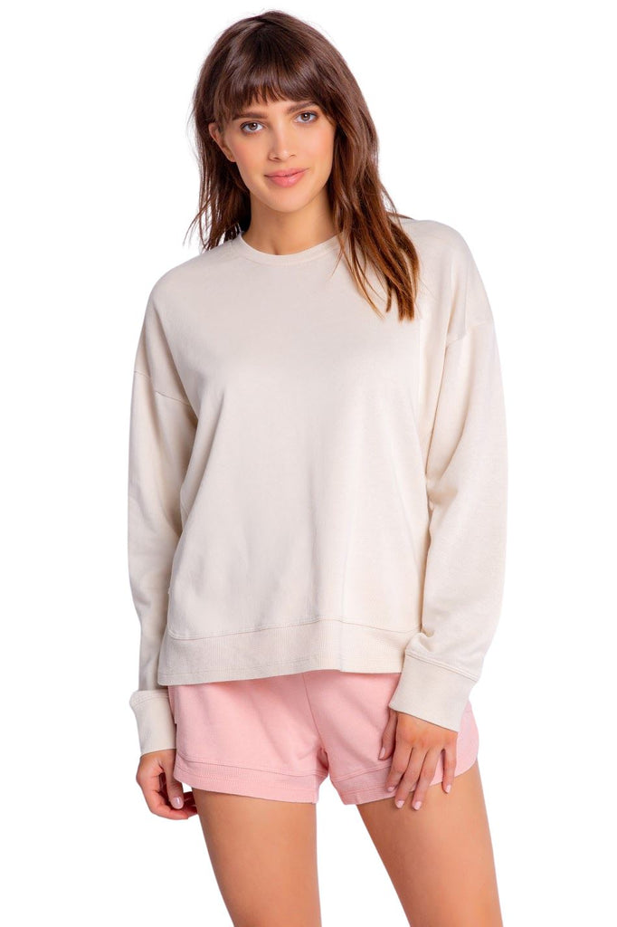Pj Salvage Fade Away Solid Long Sleeve Top - Stone - Styleartist