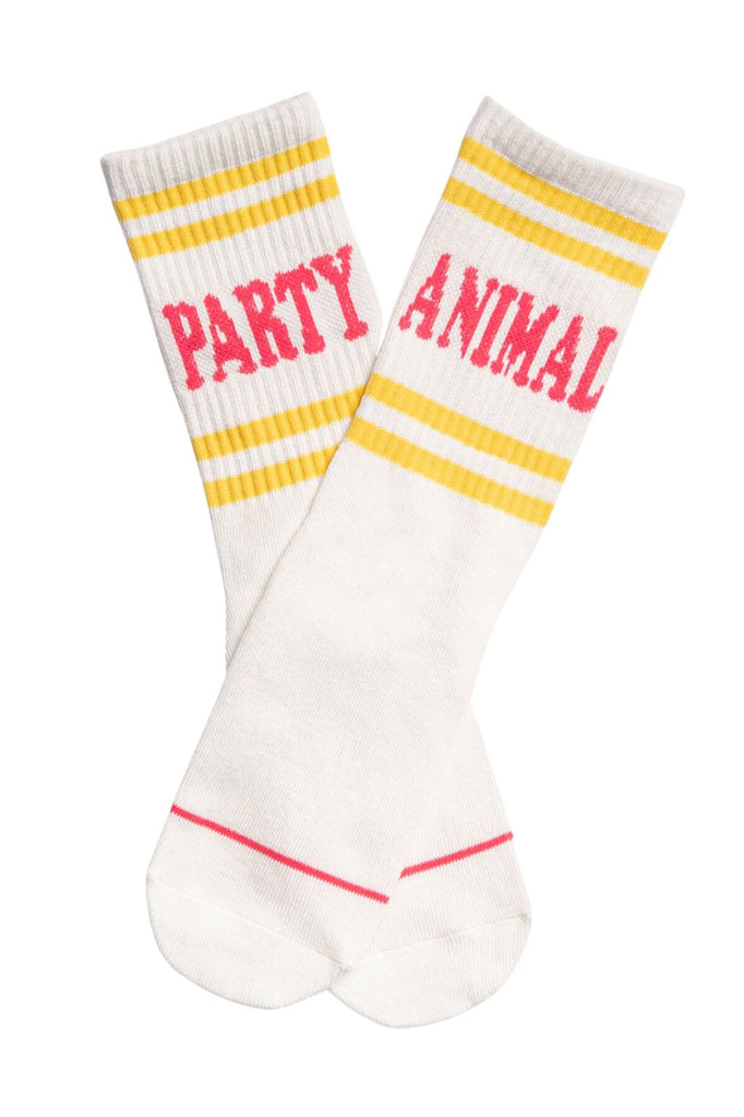 PJ Salvage Fun 'Party Animal' Socks- Cream - Styleartist