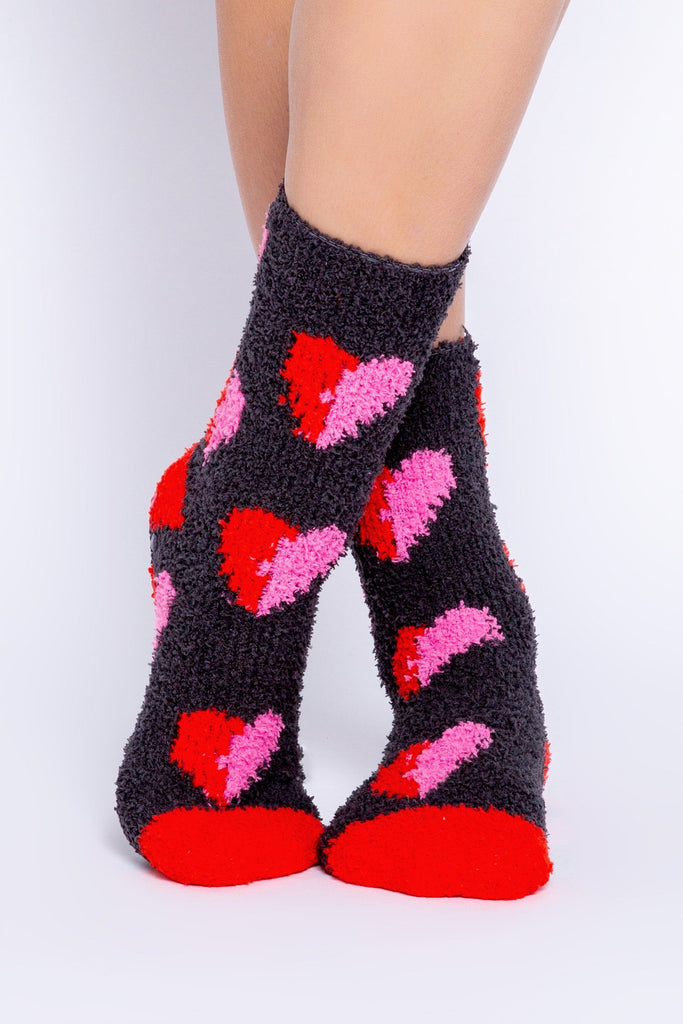 PJ Salvage Fun Socks Heart Socks- Charcoal - Styleartist