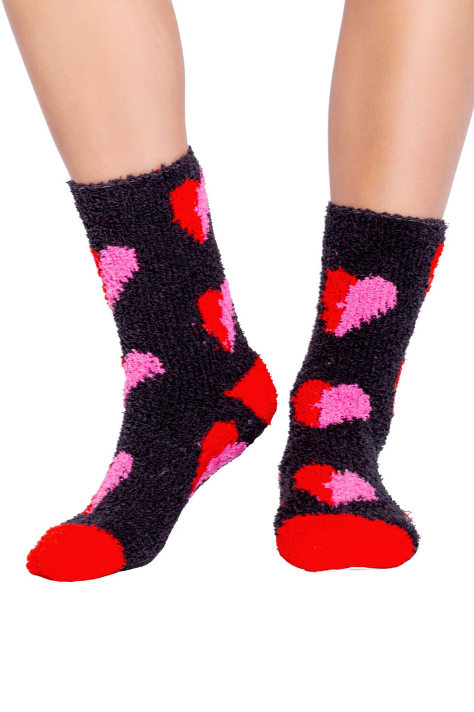 PJ Salvage Fun Socks Heart Socks- Charcoal - Styleartist
