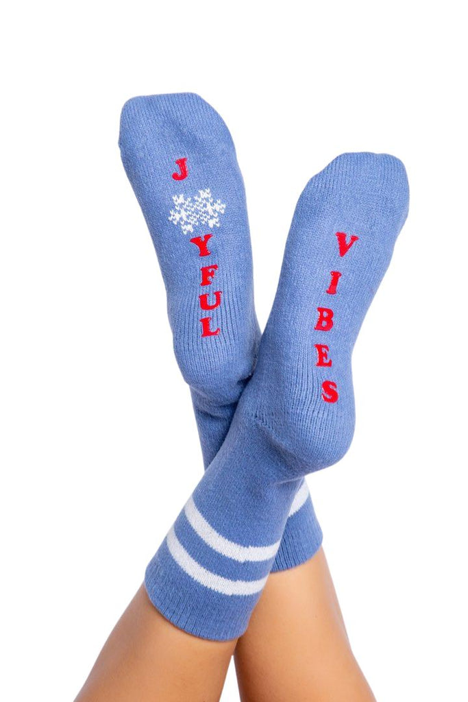 PJ Salvage Fun Socks Joyful Vibes- Denim - Styleartist