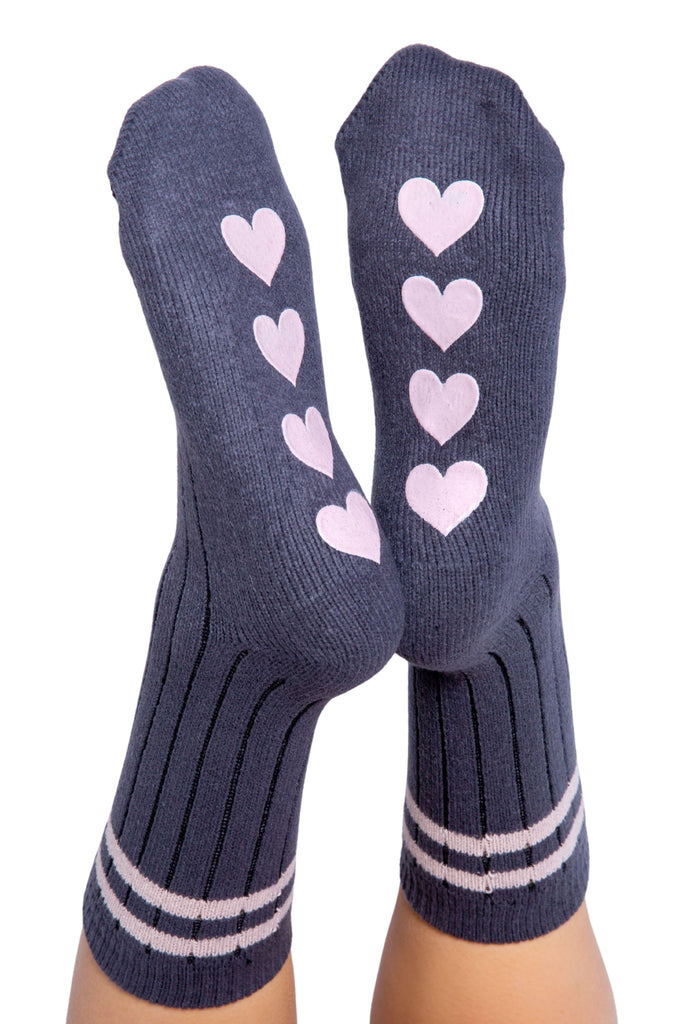 PJ Salvage Fun Socks Stripe Socks- Slate - Styleartist