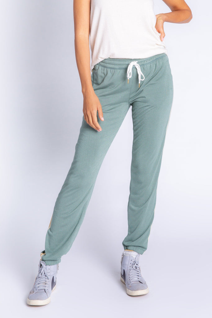 PJ Salvage Gold Star Status Banded Pant- Sage - Styleartist