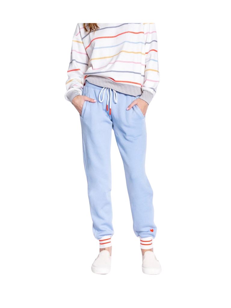 PJ Salvage Happy Days Are Here Solid Bandpant - Ice Blue - Styleartist