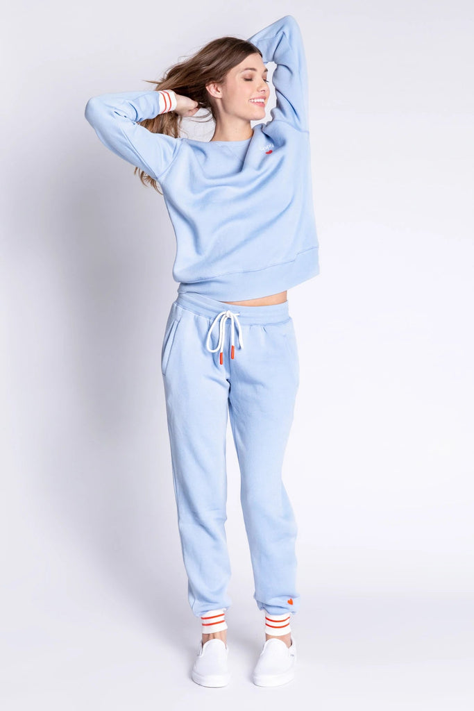 PJ Salvage Happy Days Are Here Solid Bandpant - Ice Blue - Styleartist