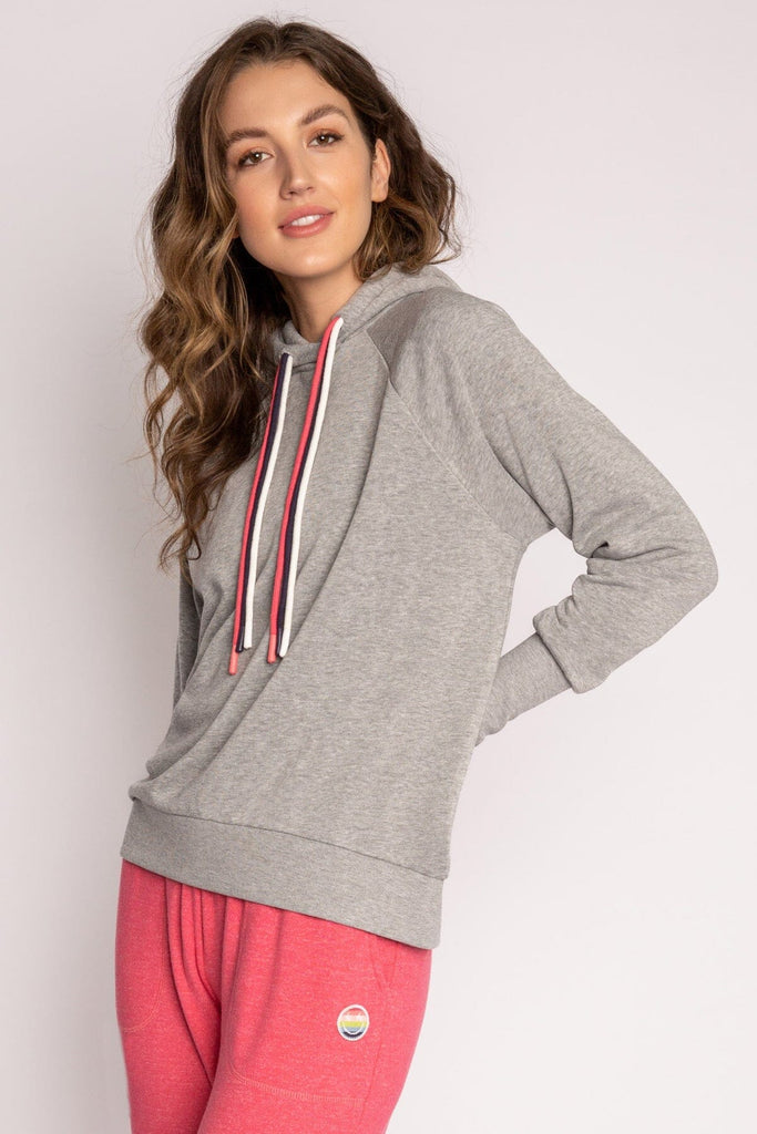 PJ Salvage Happy Things Solid Hoody - Heather Grey - Styleartist