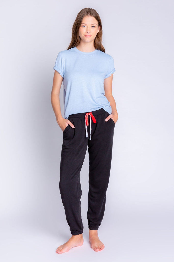 PJ Salvage Happy Vibes Banded Pant-Slate - Styleartist