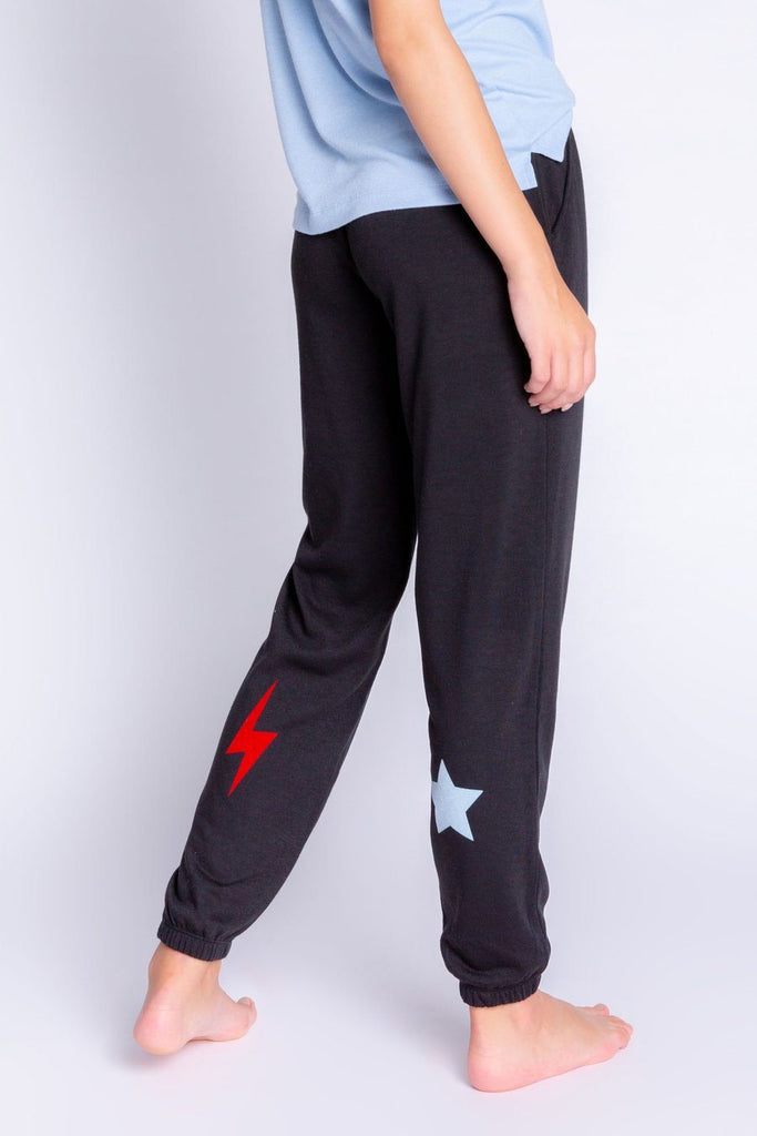 PJ Salvage Happy Vibes Banded Pant-Slate - Styleartist