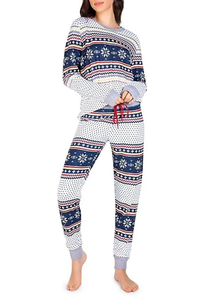 PJ Salvage Let’s Get Toasty Fair Isle Long Sleeve Top - Ivory - Styleartist