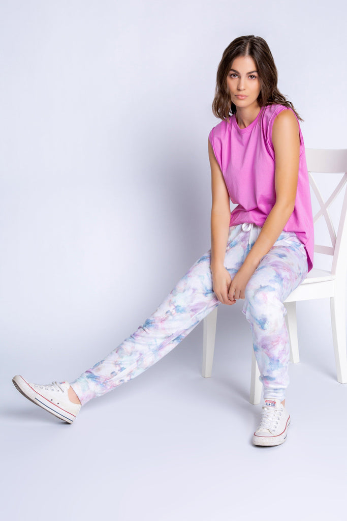PJ Salvage Marble Vibes Tie Dye Banded Pant- Pastels - Styleartist