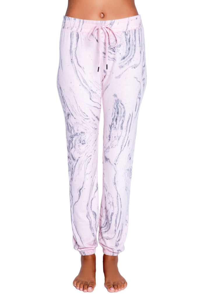 PJ Salvage Marvellous Marble Banded Pant- Pale Pink - Styleartist