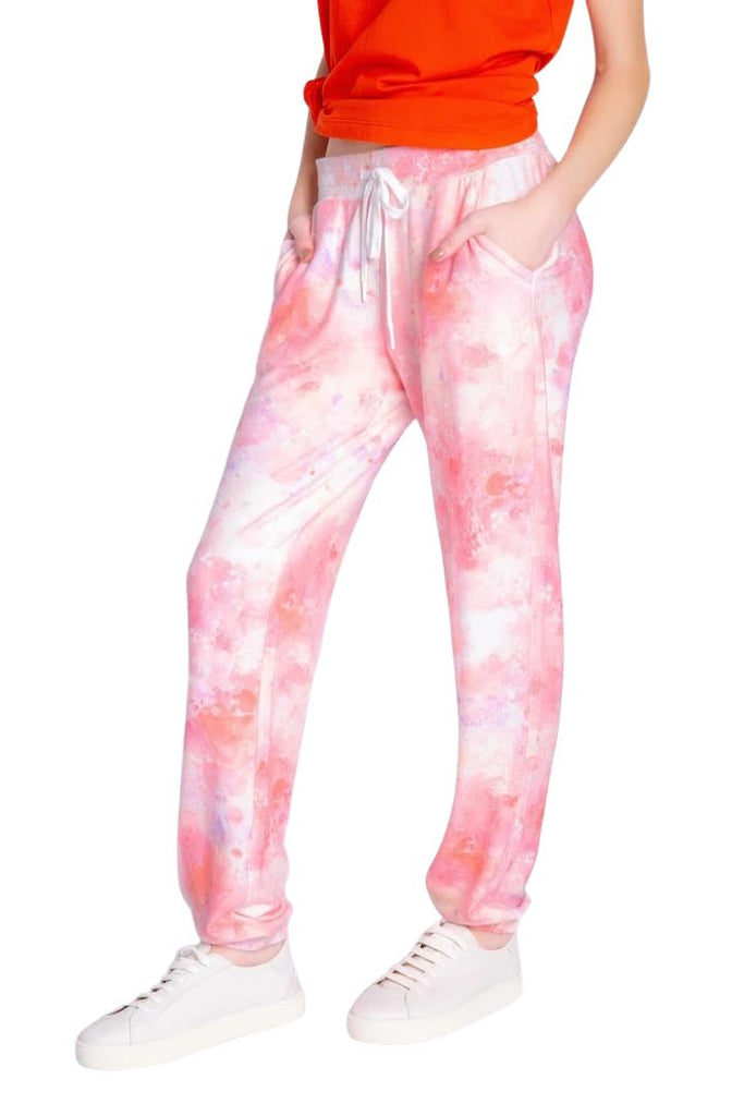 PJ Salvage Melting Crayons Tie-Dye Banded Pant- Coral - Styleartist