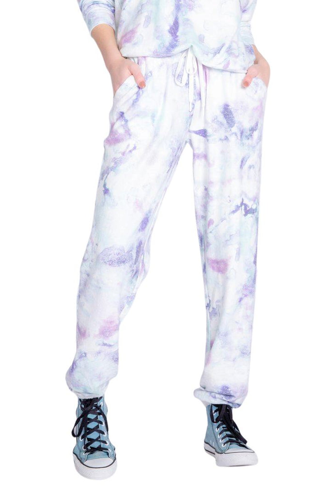 PJ Salvage Melting Crayons Tie-Dye Banded Pant- Sea Blue - Styleartist