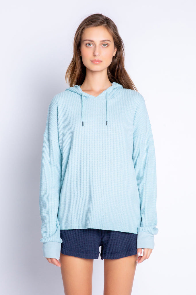 PJ Salvage Morning Waffles Solid Hoody- Ice Blue - Styleartist