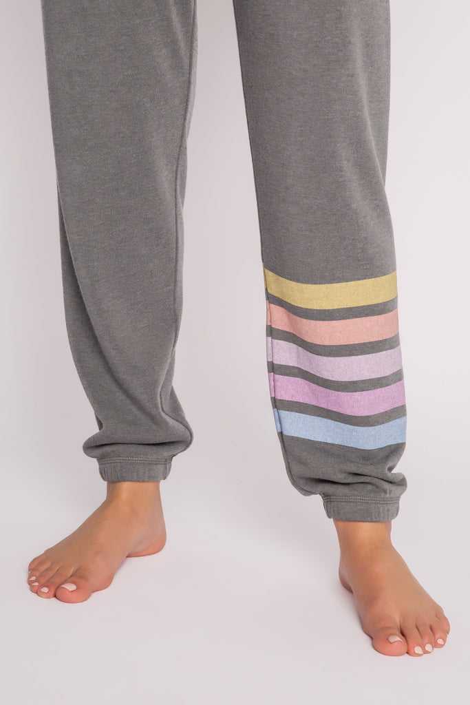 PJ Salvage Mountain Love Banded Pant- Heather Charcoal - Styleartist