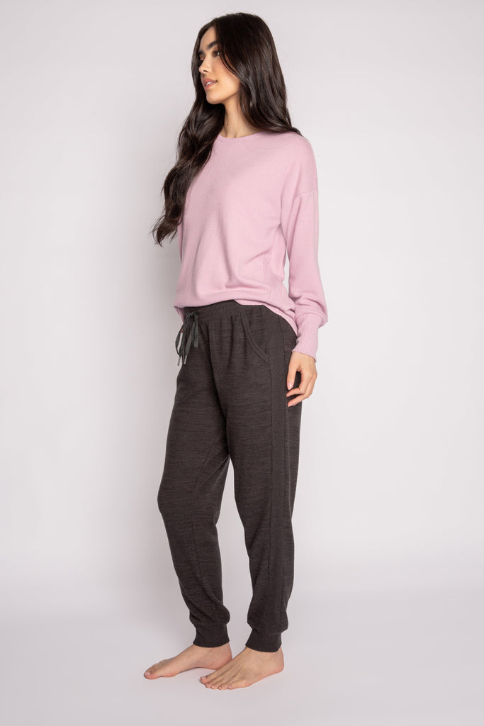 PJ Salvage Peachy in Colour Banded Pant- Slate Melange - Styleartist