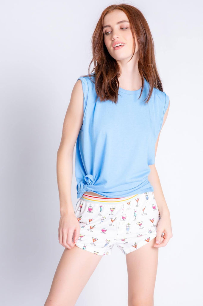PJ Salvage Playful Prints Happy Hour Short- Ivory - Styleartist