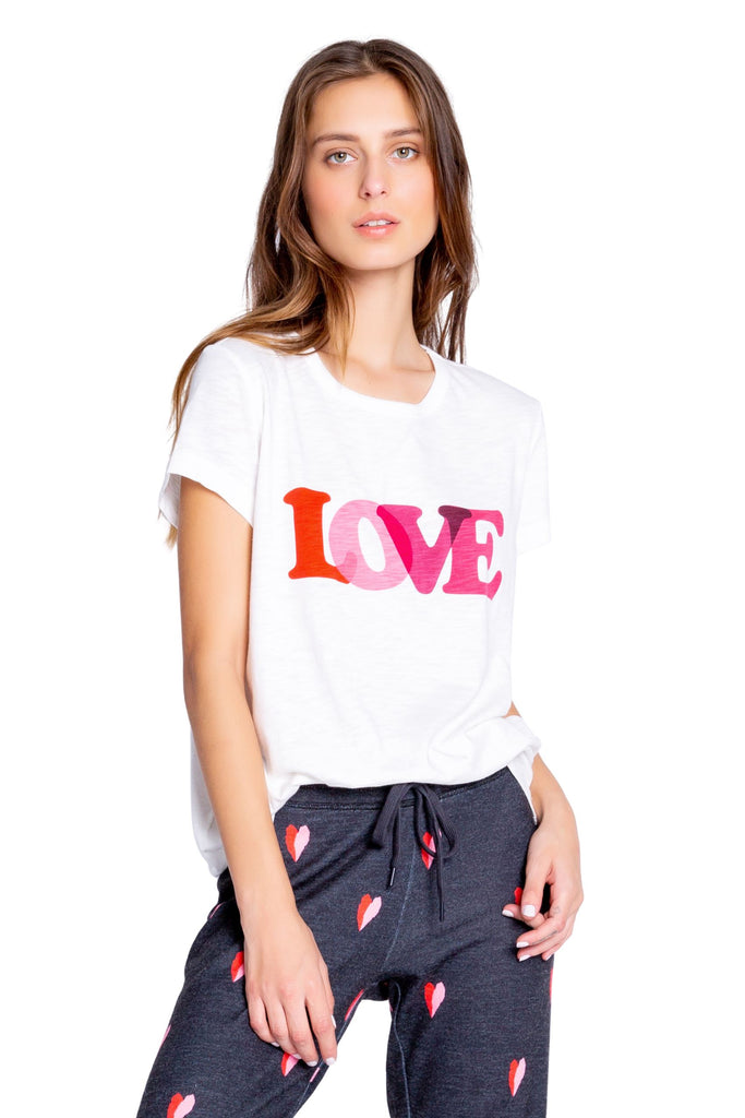 PJ Salvage Sealed with a Kiss Love T-Shirt- Ivory - Styleartist