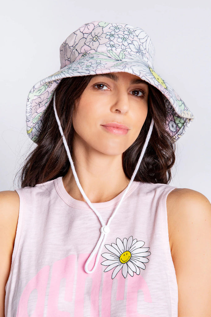 PJ Salvage Smiley Blooms Hat - Pale Pink - Styleartist