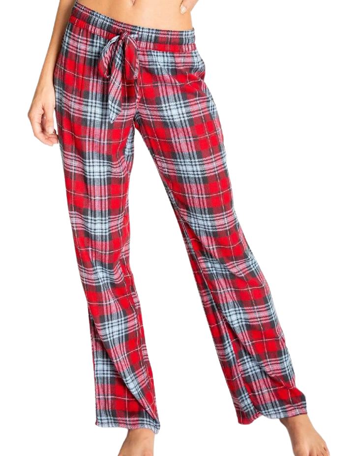 PJ Salvage Snowed in Plaid Pant - Red - Styleartist